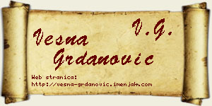 Vesna Grdanović vizit kartica